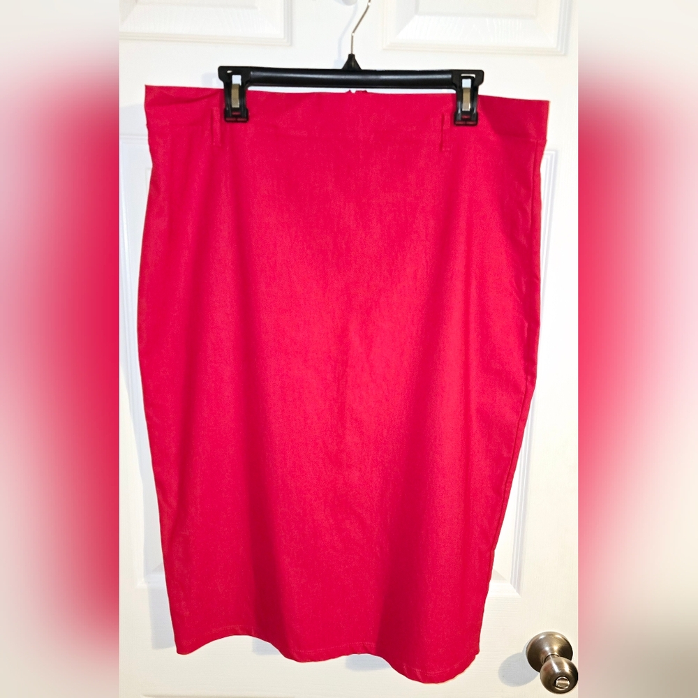 Plus Size Red Pencil Skirt
